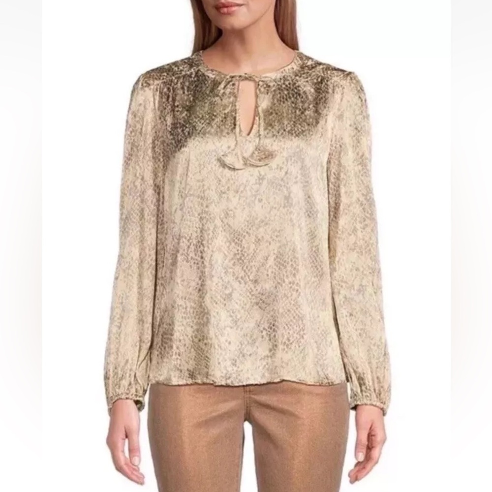 NWT Tommy Bahama Blouse Size XS Glittering Sea Tie V Neck $148